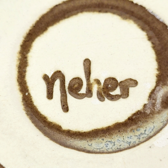 Clay In Motion~Pitcher & 2 Dipping Bowls~Brown Gray Cream~Set of 3~Neher~EUC - Picture 13 of 13